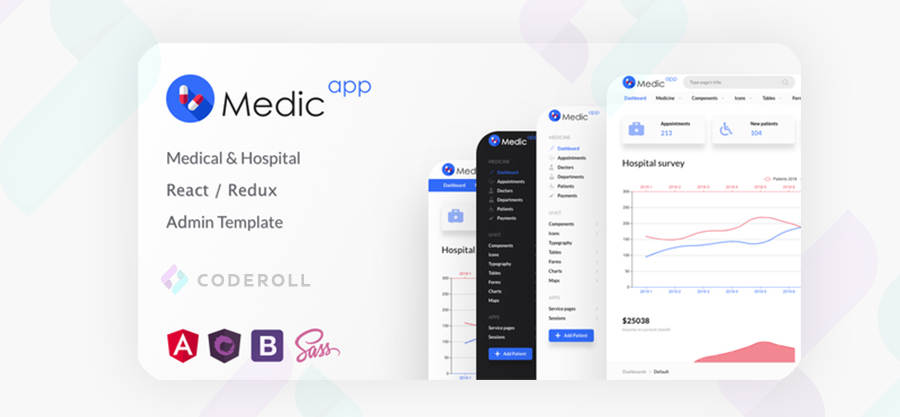 MedicApp - шаблон админ-панели для медицины и больниц
